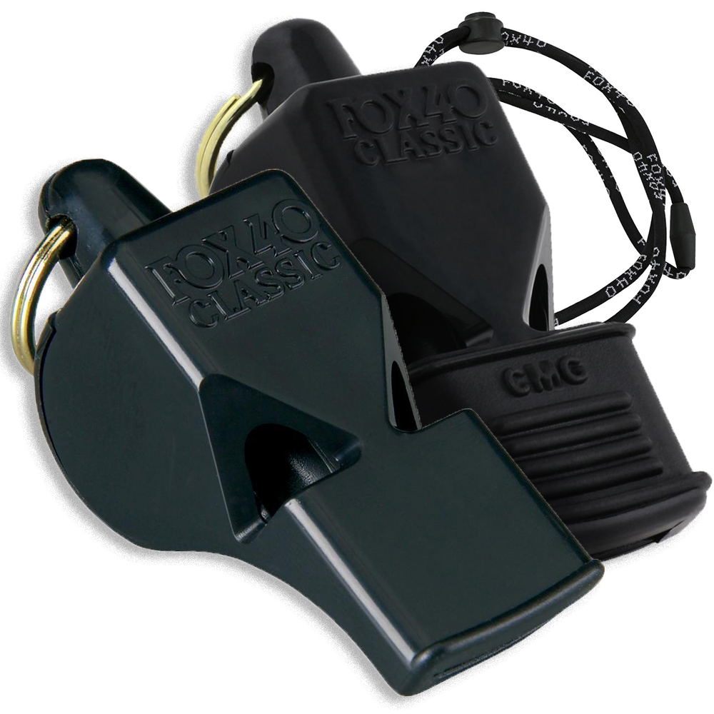 Fischietto Sportivo Extra Forte 120 DB Con Cordino - 2 Pezzi Neri In Plastica ABS Per Arbitri, Allenatori, Emergenza